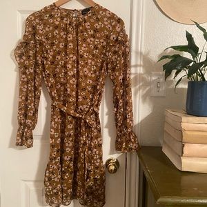 Brown Floral Dress